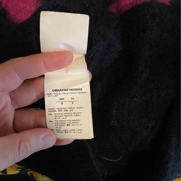 OFF WHITE MOHAIR DIAGONALS LS SWEATER SZ SMALL - Picture 5 of 7